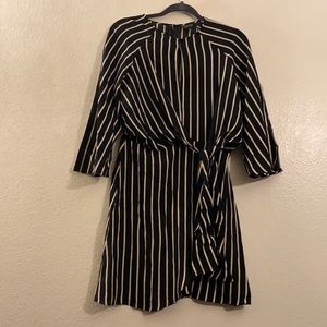 Topshop Black/Cream Striped Dress (US 6)